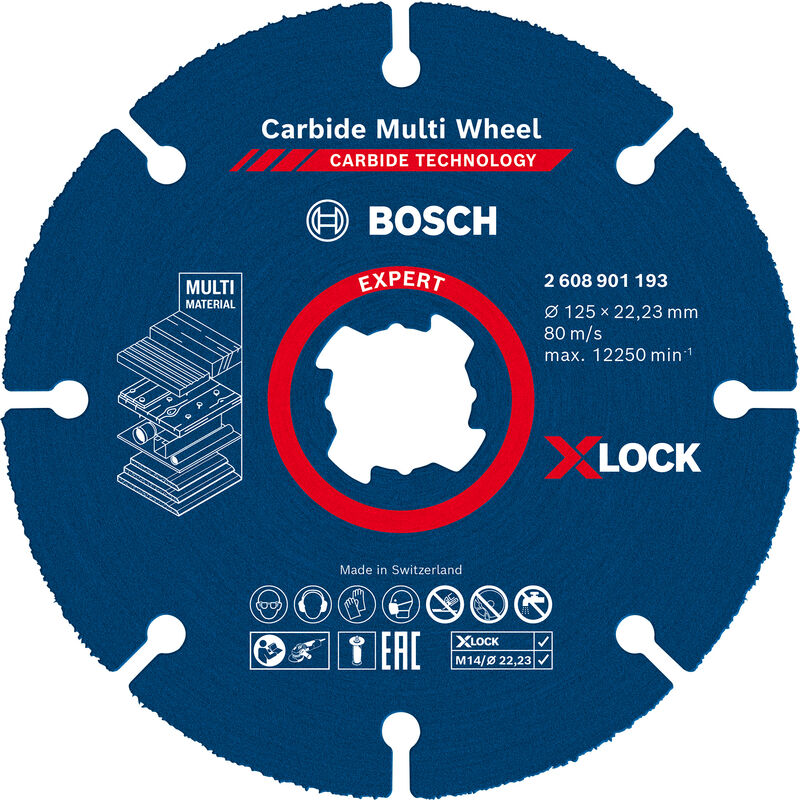 BOSCH 2608901193 Disco de corte Expert Carbide Multi Wheel X-LOCK de 125 mm, 22,23 mm
BOSCH 2608901193 Disco de corte Expert Carbide Multi Wheel X-LOCK de 125 mm, 22,23 mm