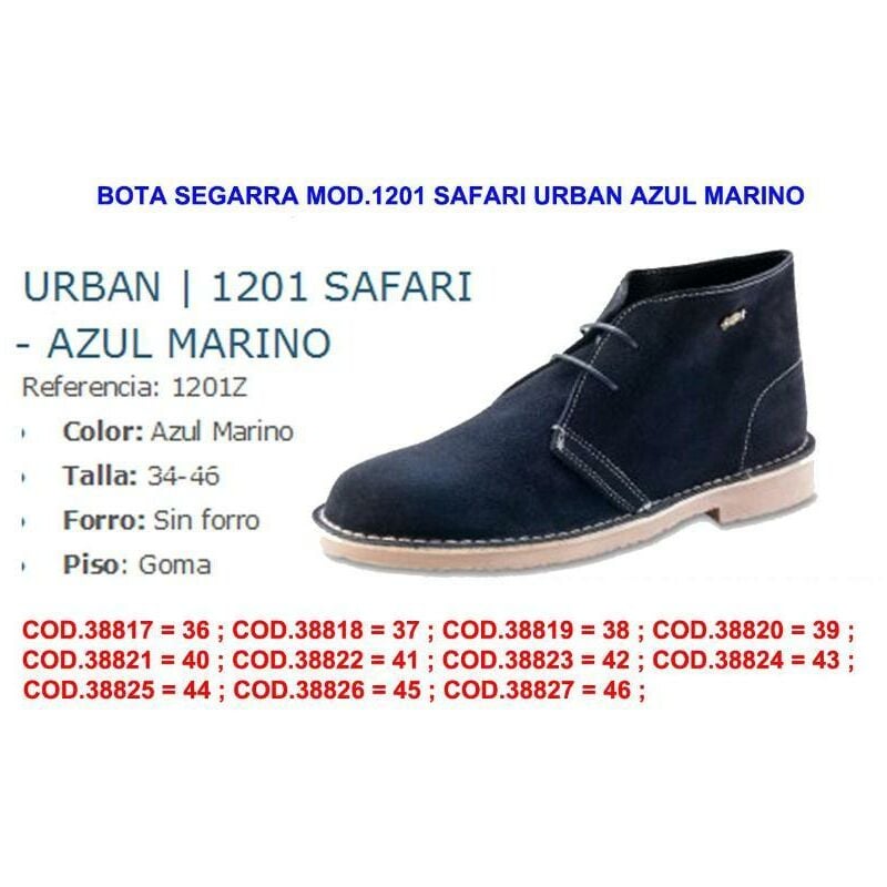 bota segarra finstock mod.1201 safari urban azul marino talla 41 - Mibricotienda 
bota segarra finstock mod.1201 safari urban azul marino talla 41 - Mibricotienda