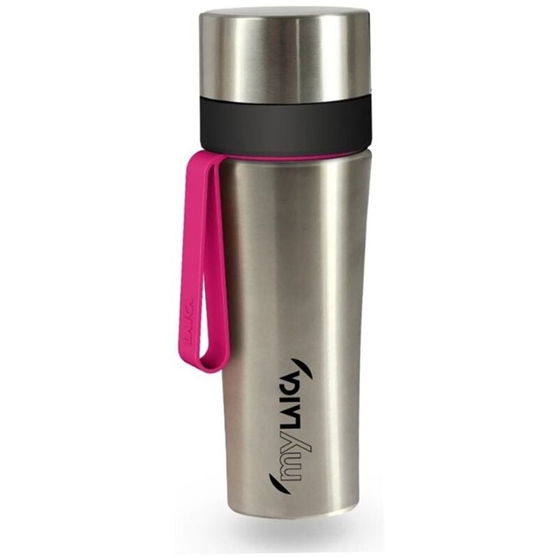 Botella personal 0,5 L deportiva y filtrante en acero inoxidable, color cromado/fucsia
Botella personal 0,5 L deportiva y filtrante en acero inoxidable, color cromado/fucsia