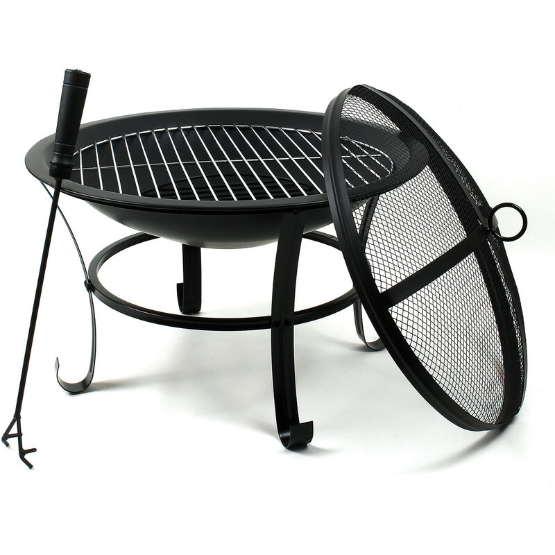 Brasero exterior Ø56cm con protección antichispas y parrilla, 2en1 fogón jardín barbacoa, con gancho
Brasero exterior Ø56cm con protección antichispas y parrilla, 2en1 fogón jardín barbacoa, con gancho