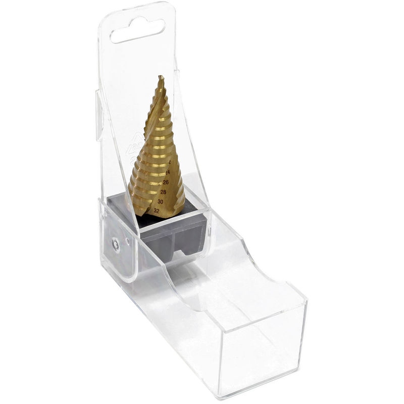Wiltec - Broca escalonada HSS Cobertura titanio 4-32mm Broca cónica Para acero Accesorio universal Taladro
Wiltec - Broca escalonada HSS Cobertura titanio 4-32mm Broca cónica Para acero Accesorio universal Taladro