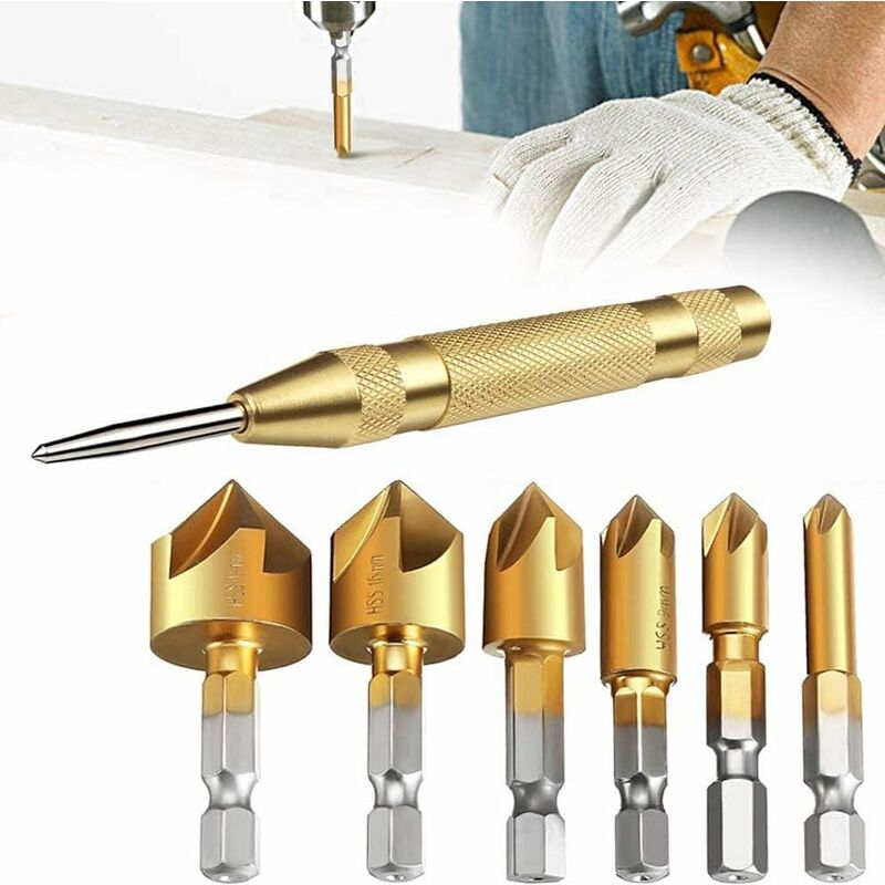 Brocas de chaflán LITZEE, fresas de planear, herramientas de cabeza de chaflán, 6 piezas de vástago hexagonal de 1/4 '' HSS 5 Punzón de 90 grados
Brocas de chaflán LITZEE, fresas de planear, herramientas de cabeza de chaflán, 6 piezas de vástago hexagonal de 1/4 '' HSS 5 Punzón de 90 grados