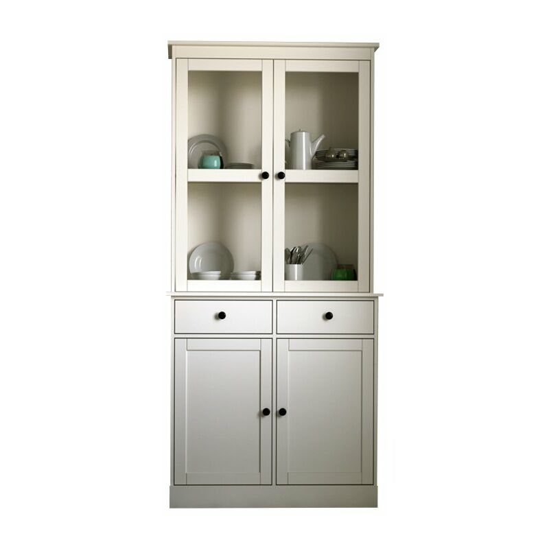 Buffet auxiliar de cocina de madera blanco con 4 puertas y 2 cajones
Buffet auxiliar de cocina de madera blanco con 4 puertas y 2 cajones