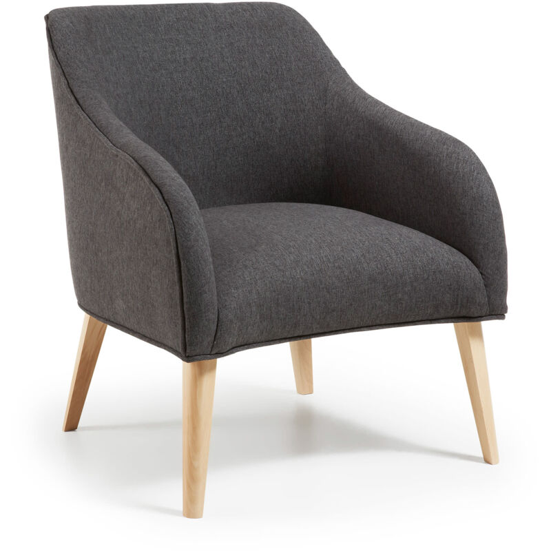 Kave Home - Butaca Bobly grafito con reposabrazos y patas de madera maciza de haya
Kave Home - Butaca Bobly grafito con reposabrazos y patas de madera maciza de haya