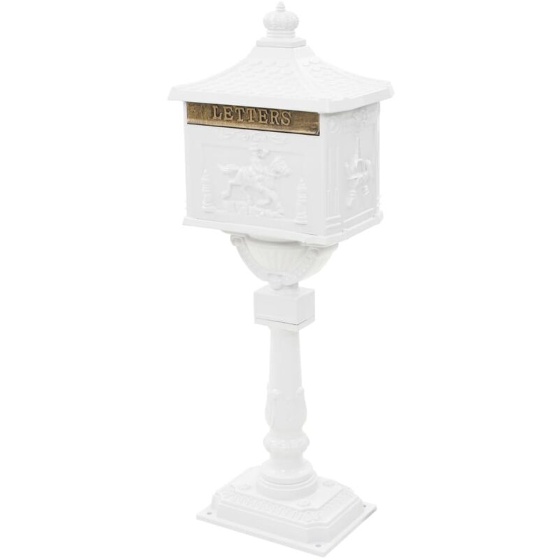 vidaXL Buzón de Pedestal de Aluminio Estilo Vintage Inoxidable Blanco - Blanco
vidaXL Buzón de Pedestal de Aluminio Estilo Vintage Inoxidable Blanco - Blanco