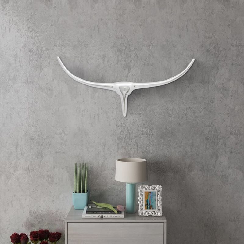 Cabeza de toro de aluminio decorativa para pared 75 cm (Plateada) - Plateado
Cabeza de toro de aluminio decorativa para pared 75 cm (Plateada) - Plateado