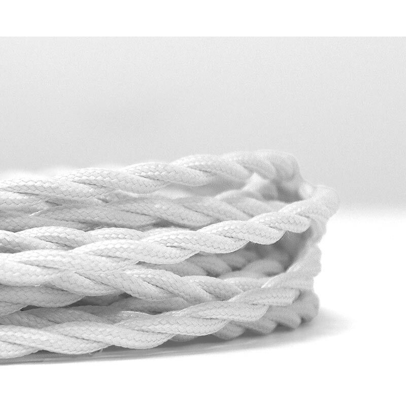 Cable eléctrico decorativo textil trenzado de colores (venta por metros) | Blanco
Cable eléctrico decorativo textil trenzado de colores (venta por metros) | Blanco