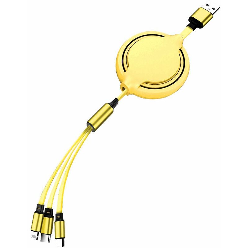 Cable USB retractil 3 en 1 Organizador de cables de carga multiple de silicona de 4 pies con iluminacion / Tipo-C / Conector micro USB para telefonos
Cable USB retractil 3 en 1 Organizador de cables de carga multiple de silicona de 4 pies con iluminacion / Tipo-C / Conector micro USB para telefonos