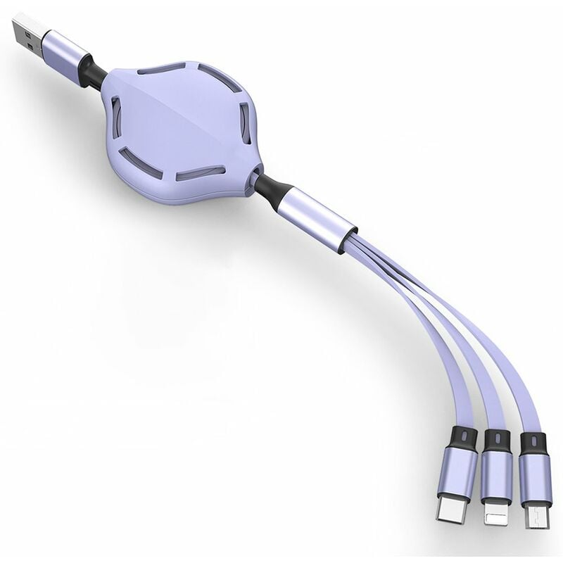 Cable USB retractil 3 en 1 Organizador de cables de carga multiple esqueleto de 4 pies con iluminacion / Tipo-C / Conector micro USB para telefonos
Cable USB retractil 3 en 1 Organizador de cables de carga multiple esqueleto de 4 pies con iluminacion / Tipo-C / Conector micro USB para telefonos