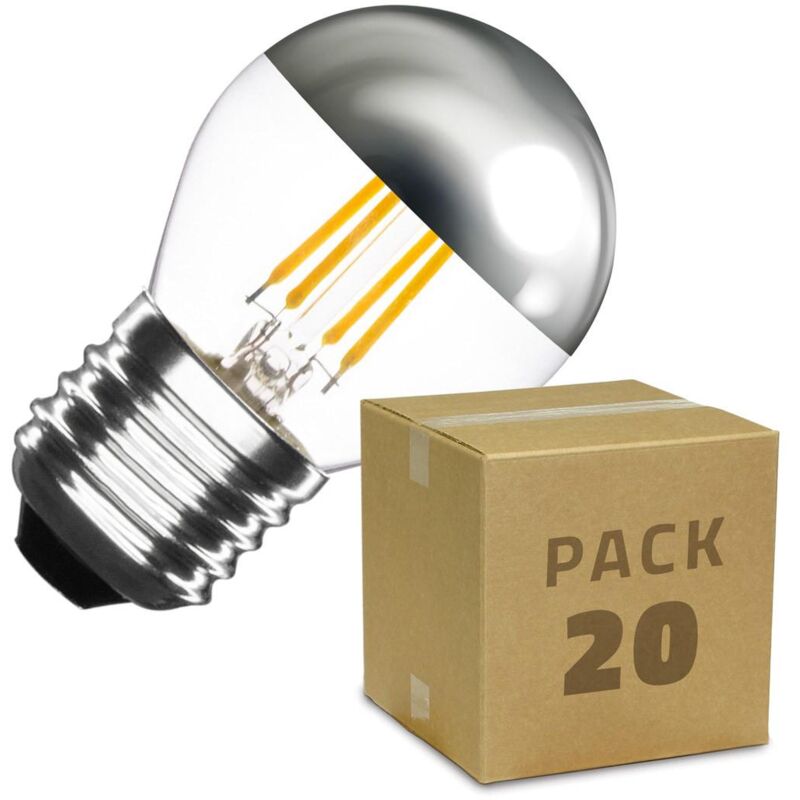 Caja de 20 Bombillas LED E27 Casquillo Gordo Regulable Filamento Chrome Reflect Small Classic G45 3.5W Blanco Cálido
Caja de 20 Bombillas LED E27 Casquillo Gordo Regulable Filamento Chrome Reflect Small Classic G45 3.5W Blanco Cálido