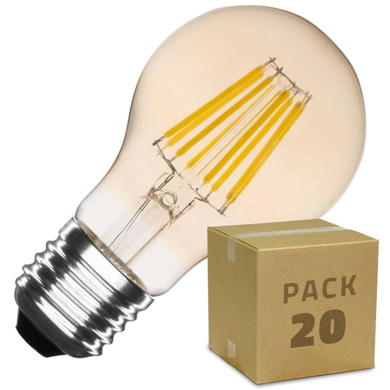 Caja de 20 Bombillas LED E27 Casquillo Gordo Regulable Filamento Gold Classic A60 6W Blanco Cálido
Caja de 20 Bombillas LED E27 Casquillo Gordo Regulable Filamento Gold Classic A60 6W Blanco Cálido