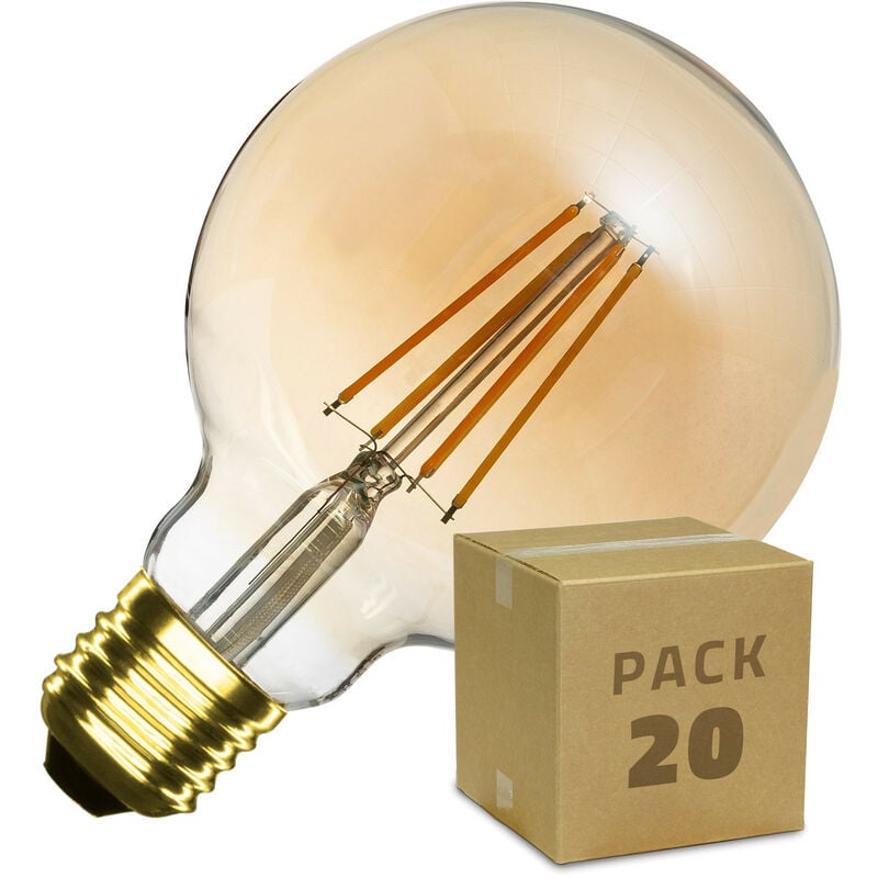 Efectoled - Caja de 20 Bombillas LED E27 Casquillo Gordo Regulable Filamento Gold Planet G95 6W Blanco Cálido
Efectoled - Caja de 20 Bombillas LED E27 Casquillo Gordo Regulable Filamento Gold Planet G95 6W Blanco Cálido