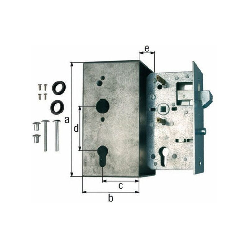 GAH - Caja de cerradura DIN L / R dimensión A173xB95xC60mm dimensión E 30mm mandril 60mm
GAH - Caja de cerradura DIN L / R dimensión A173xB95xC60mm dimensión E 30mm mandril 60mm