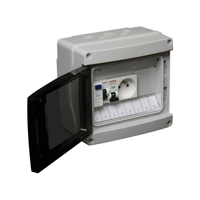 Caja de jardín hermética Inter-Diff IP65 + interruptor automático + toma de corriente
Caja de jardín hermética Inter-Diff IP65 + interruptor automático + toma de corriente