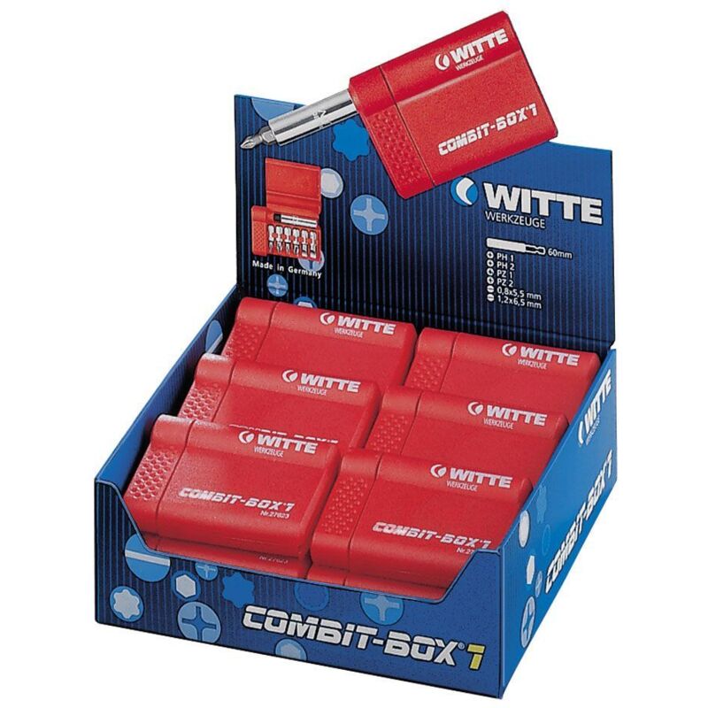 WITTE 27625 - Caja de puntas de atornillar COMBIT-BOX 7 granel (Tipo Torx amarillo)
WITTE 27625 - Caja de puntas de atornillar COMBIT-BOX 7 granel (Tipo Torx amarillo)