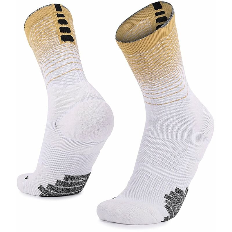 Calcetines de baloncesto, calcetines de f¨²tbol transpirables para hombres y mujeres, calcetines deportivos,Dorado y blanco
Calcetines de baloncesto, calcetines de f¨²tbol transpirables para hombres y mujeres, calcetines deportivos,Dorado y blanco