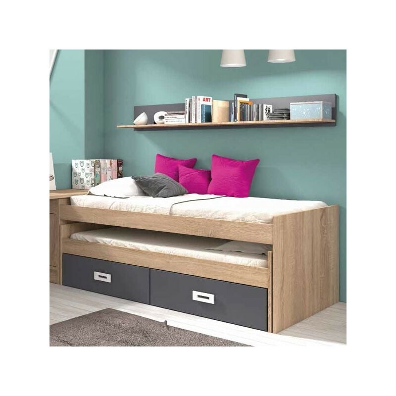 La Cibertienda - Cama compacto 90x190 cms, color Cambrian y Grafito, incluye dos cajones, ref-02
La Cibertienda - Cama compacto 90x190 cms, color Cambrian y Grafito, incluye dos cajones, ref-02