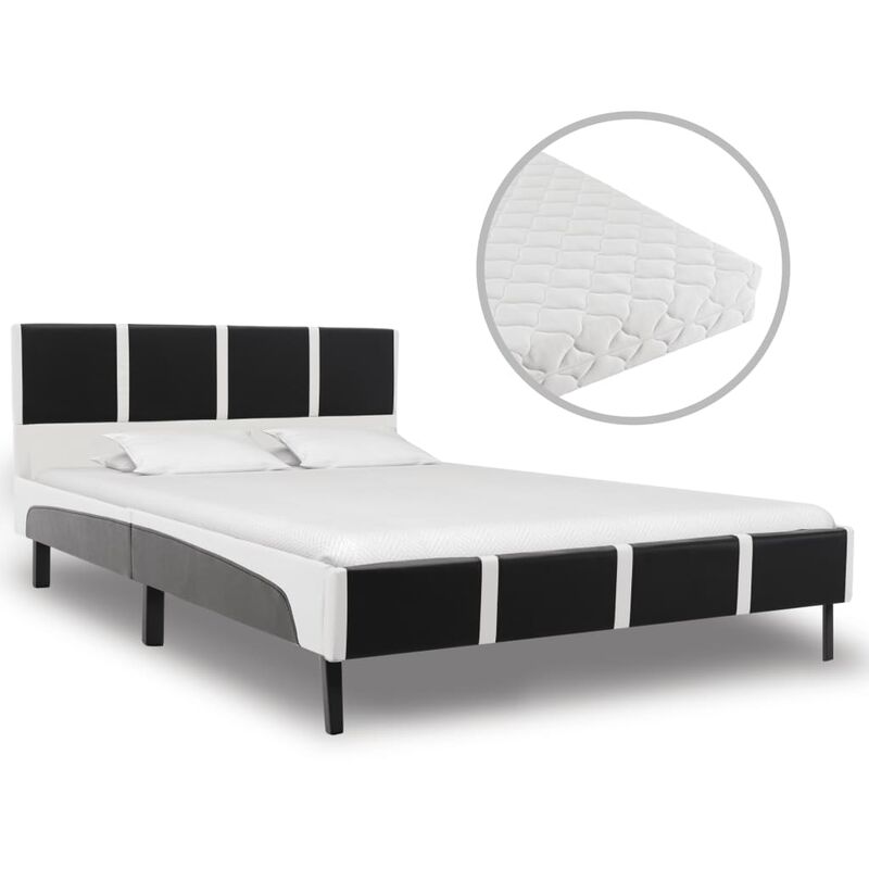 Cama con Colchón Viscoelástico Cuero Sintético Negro y Blanco 140x200 cm - Negro - Vidaxl
Cama con Colchón Viscoelástico Cuero Sintético Negro y Blanco 140x200 cm - Negro - Vidaxl