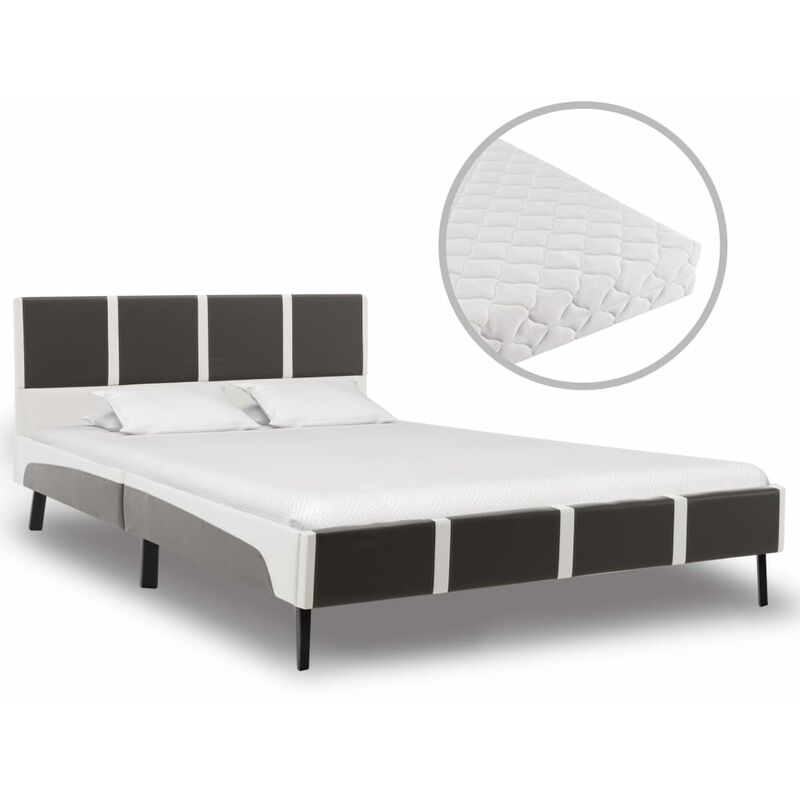 Cama con Colchón Viscoelástico Cuero Sintético Gris y Blanco 140x200 cm - Gris - Vidaxl
Cama con Colchón Viscoelástico Cuero Sintético Gris y Blanco 140x200 cm - Gris - Vidaxl