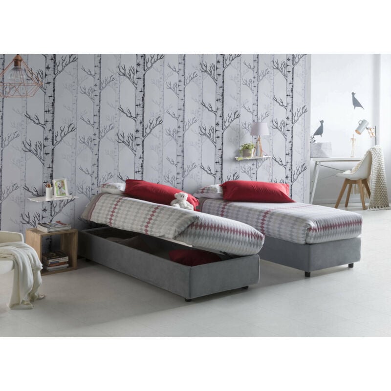 Cama individual Silvia con contenedor, Made in Italy, en tela, 80x190 cm, con apertura lateral, Gris - Talamo Italia
Cama individual Silvia con contenedor, Made in Italy, en tela, 80x190 cm, con apertura lateral, Gris - Talamo Italia