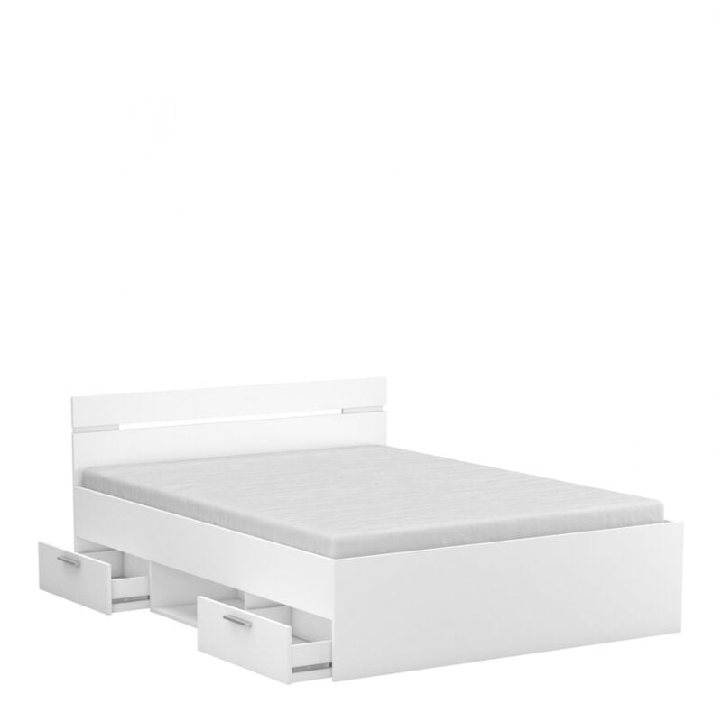CAMA MATRIMONIAL CON CAJONES ALASKA - Blanco - Blanco
