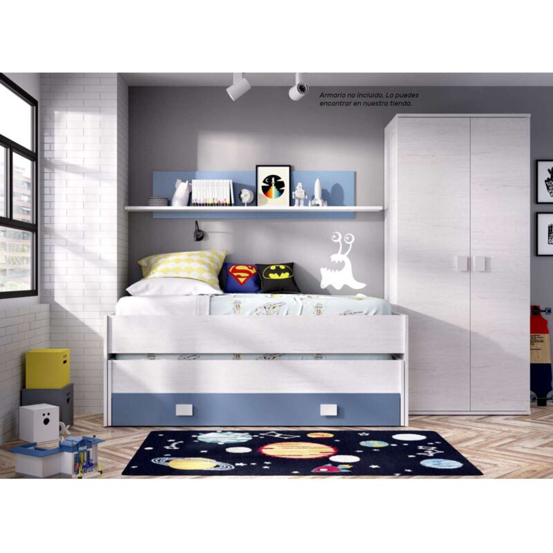 Cama compacta Sorihuela y estantería dos colores 74 cm(alto)99 cm(ancho)200 cm(largo) Color ARTIC-AGUAMARINA
Cama compacta Sorihuela y estantería dos colores 74 cm(alto)99 cm(ancho)200 cm(largo) Color ARTIC-AGUAMARINA