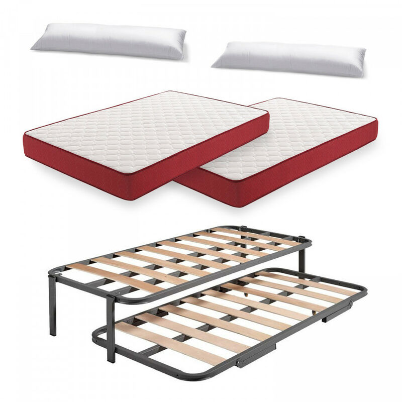 Hogar24 - Cama Nido Metalica Reforzada + 2 Colchones Viscoelasticos Viscoplus 15 + 2 Almohadas De Fibra Resinada, 105x190 Cm
Hogar24 - Cama Nido Metalica Reforzada + 2 Colchones Viscoelasticos Viscoplus 15 + 2 Almohadas De Fibra Resinada, 105x190 Cm