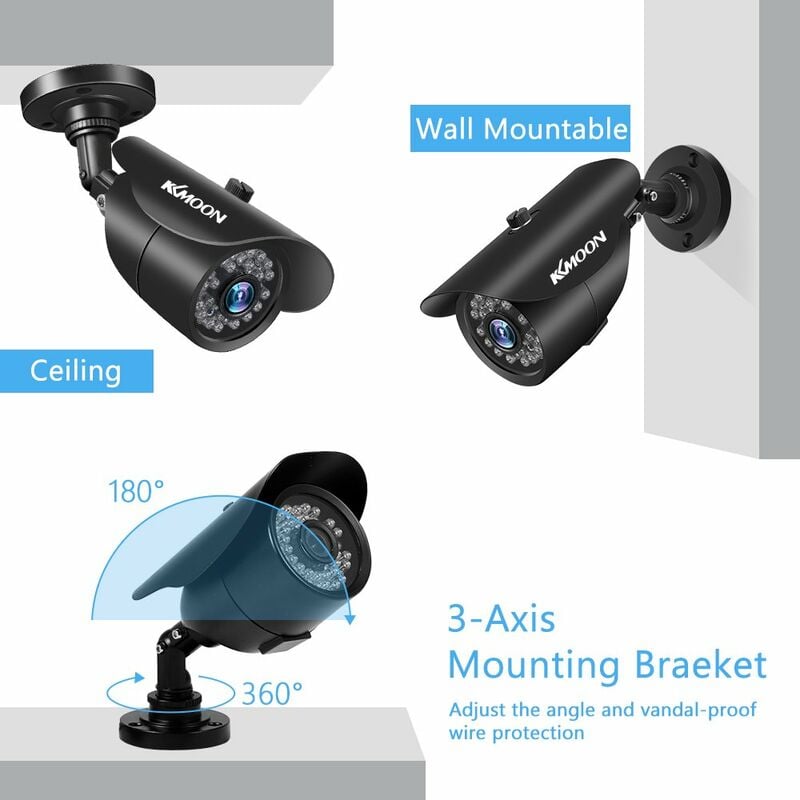 Happyshopping - Camara analogica HD, 36 luces infrarrojas de vision nocturna incorporadas, sistema de monitoreo inteligente, IP66 a prueba de agua,
Happyshopping - Camara analogica HD, 36 luces infrarrojas de vision nocturna incorporadas, sistema de monitoreo inteligente, IP66 a prueba de agua,