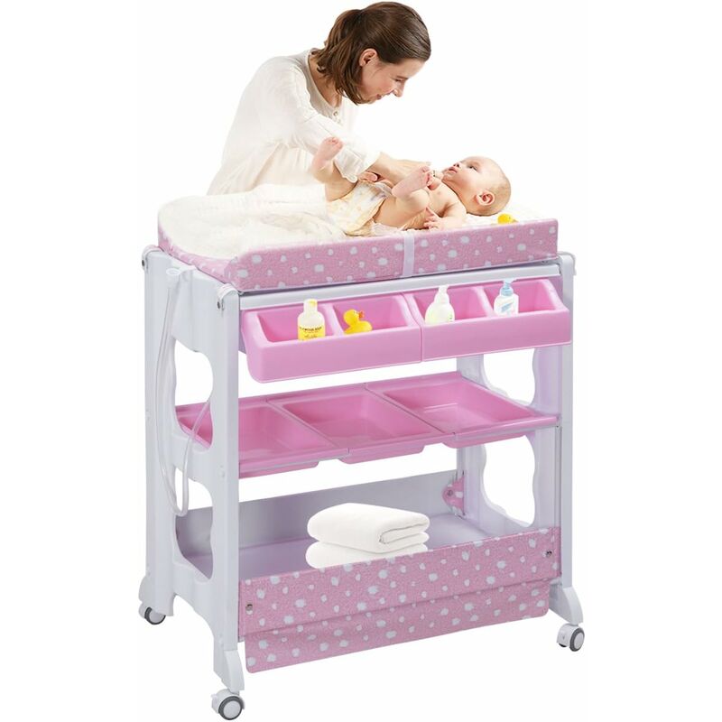Costway - Cambiador de Pañales Estante para Bebé Organizador Cambiador Vestidor Bañera con Bandeja (Rosa)
Costway - Cambiador de Pañales Estante para Bebé Organizador Cambiador Vestidor Bañera con Bandeja (Rosa)