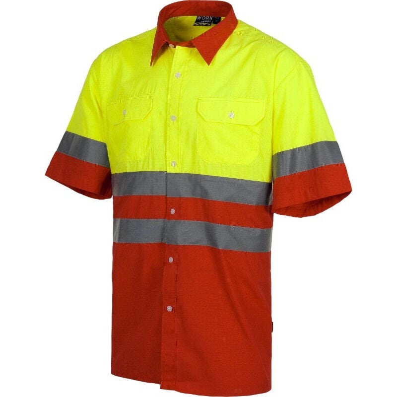 Camisa de alta visibilidad C3812 con cierre de botones | 52 - Rojo+Amarillo A.V. - Workteam
Camisa de alta visibilidad C3812 con cierre de botones | 52 - Rojo+Amarillo A.V. - Workteam