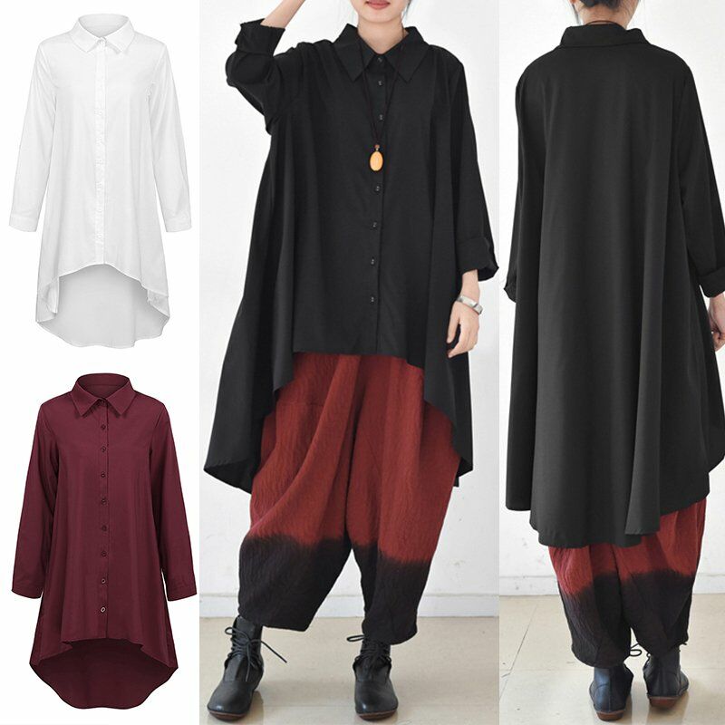 Camisa holgada de mujer de manga larga con botones en la parte delantera alta baja blusa larga Tops casuales Cover Ups,Beige, XXXXL
Camisa holgada de mujer de manga larga con botones en la parte delantera alta baja blusa larga Tops casuales Cover Ups,Beige, XXXXL