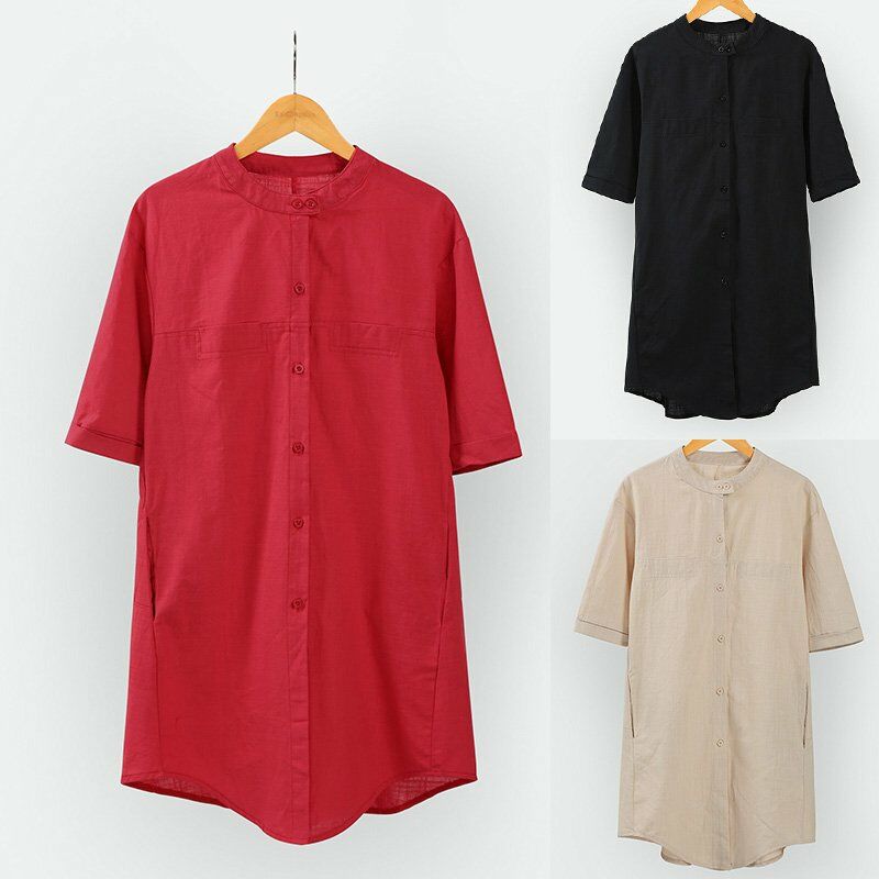 Camisa larga vintage para mujer, mangas 3/4, bolsillos laterales con botones, blusa informal de algodon suelta, blusa,Beige, L
Camisa larga vintage para mujer, mangas 3/4, bolsillos laterales con botones, blusa informal de algodon suelta, blusa,Beige, L