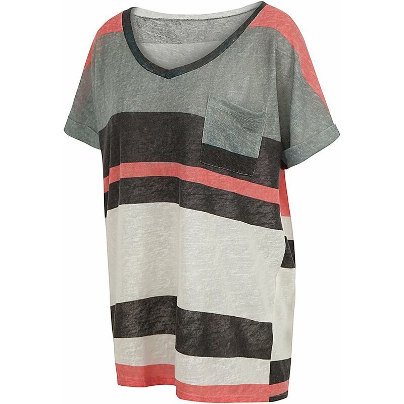 Camiseta holgada para mujer, manga corta a rayas, cuello en V, bolsillo, elegante, informal, top pulover, gris, l
Camiseta holgada para mujer, manga corta a rayas, cuello en V, bolsillo, elegante, informal, top pulover, gris, l