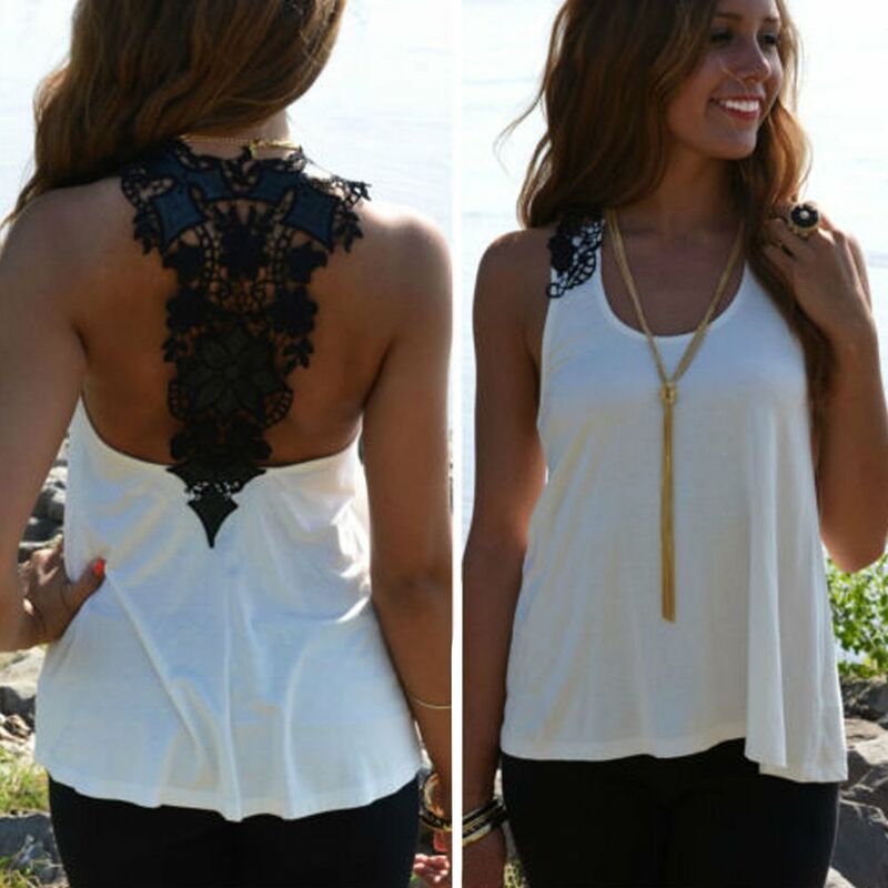 Camiseta sin mangas casual sin mangas del chaleco del verano de las mujeres Camiseta del cordon del ganchillo del tanque,Blanco, L
Camiseta sin mangas casual sin mangas del chaleco del verano de las mujeres Camiseta del cordon del ganchillo del tanque,Blanco, L