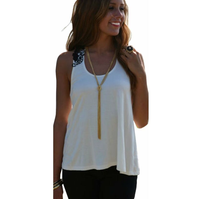 Camiseta sin mangas casual sin mangas del chaleco del verano de las mujeres Camiseta del cordon del ganchillo del tanque,Blanco,S
Camiseta sin mangas casual sin mangas del chaleco del verano de las mujeres Camiseta del cordon del ganchillo del tanque,Blanco,S