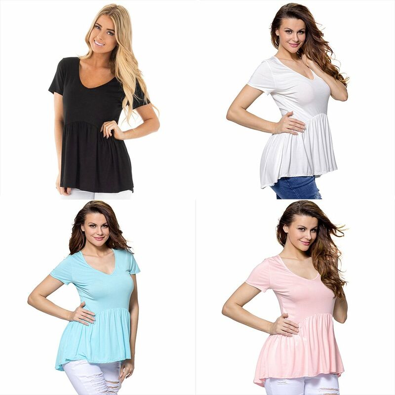 Camiseta solida informal para mujer con volantes, cuello redondo, manga corta, verano, camisetas de gran tamano, blusa suelta superior,Negro 3XL
Camiseta solida informal para mujer con volantes, cuello redondo, manga corta, verano, camisetas de gran tamano, blusa suelta superior,Negro 3XL
