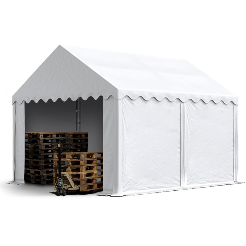 Carpa almacén 3x4 m de con lona de PVC de aprox. 500 g/m² en blanca carpa de pastoreo con estructura de suelo y refuerzo del techo - bianco
Carpa almacén 3x4 m de con lona de PVC de aprox. 500 g/m² en blanca carpa de pastoreo con estructura de suelo y refuerzo del techo - bianco