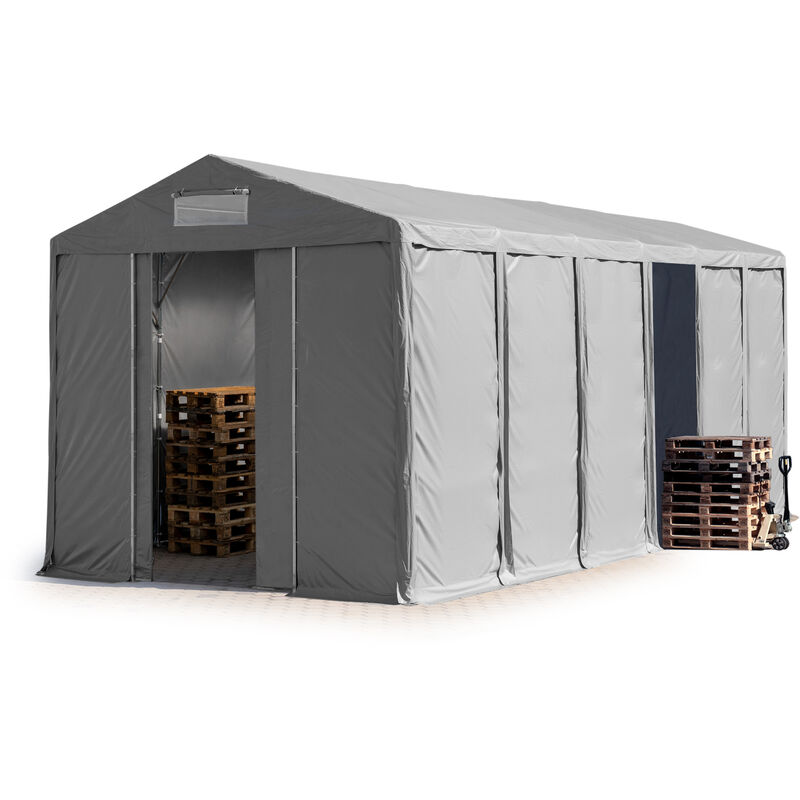 Carpa almacén 6x12 m carpa industrial 4m de altura lateral aprox. 550g/m² lona PVC gris 100% impermeable con puerta corrediza - grigio
Carpa almacén 6x12 m carpa industrial 4m de altura lateral aprox. 550g/m² lona PVC gris 100% impermeable con puerta corrediza - grigio