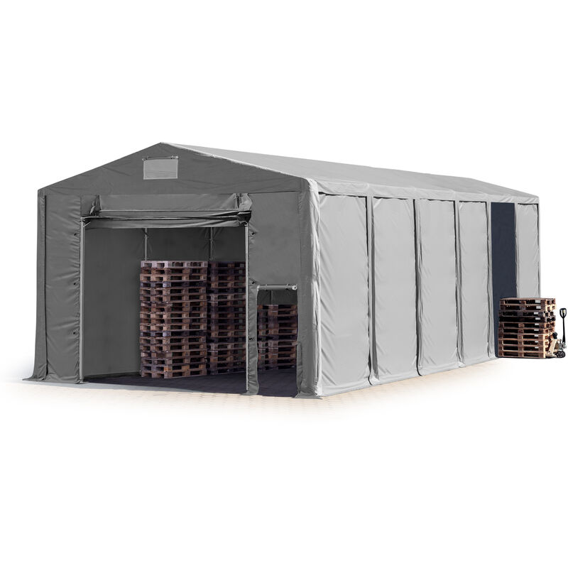 Carpa almacén 8x12 m carpa industrial 3,6m de altura lateral aprox. 550g/m² lona PVC gris 100% impermeable con puerta levadiza - grigio
Carpa almacén 8x12 m carpa industrial 3,6m de altura lateral aprox. 550g/m² lona PVC gris 100% impermeable con puerta levadiza - grigio
