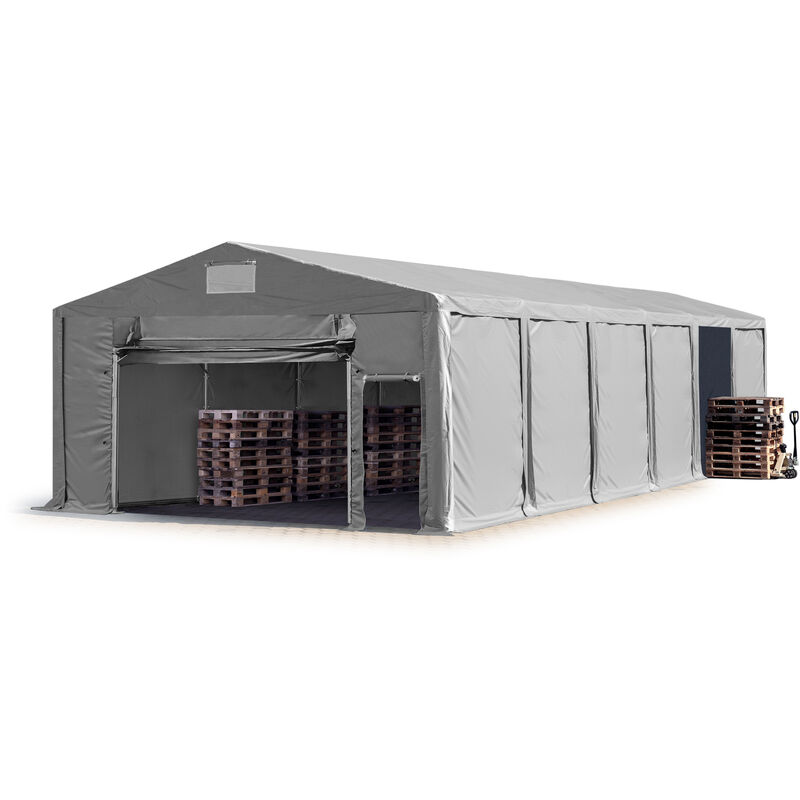 Carpa almacén 8x12 m carpa industrial 3m de altura lateral aprox. 550g/m² lona PVC gris 100% impermeable con puerta levadiza - grigio
Carpa almacén 8x12 m carpa industrial 3m de altura lateral aprox. 550g/m² lona PVC gris 100% impermeable con puerta levadiza - grigio