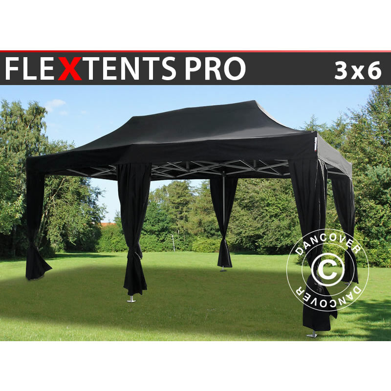 Carpa plegable Carpa Rapida FleXtents PRO 3x6m Negro, incluye 6 cortinas decorativas
Carpa plegable Carpa Rapida FleXtents PRO 3x6m Negro, incluye 6 cortinas decorativas