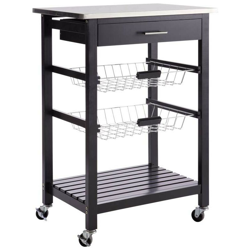 Carrito de Cocina Cookies 1 Cajón y Ruedas Mueble Auxiliar 85x60x40 Cm Color Negro Mate
Carrito de Cocina Cookies 1 Cajón y Ruedas Mueble Auxiliar 85x60x40 Cm Color Negro Mate