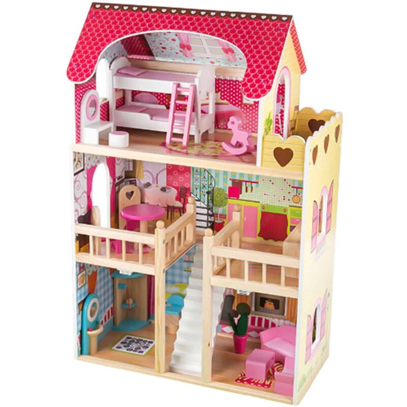 Casa de Muñecas Naroa Outdoor Toys Madera y MDF 60x33x90 cm con Luz LED 18 Accesorios de Mobiliario y 3 Pisos
Casa de Muñecas Naroa Outdoor Toys Madera y MDF 60x33x90 cm con Luz LED 18 Accesorios de Mobiliario y 3 Pisos