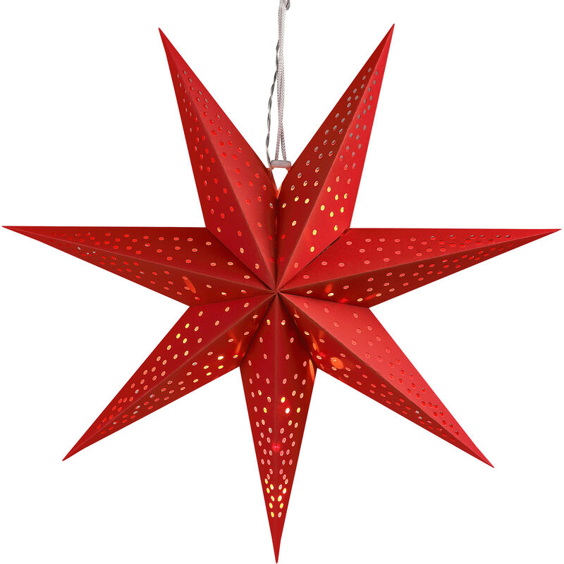Casaria Estrella de papel con 10 LEDs Ø60cm Decoración navideña para colgar a pilas - Varios modelos Modelo 1
Casaria Estrella de papel con 10 LEDs Ø60cm Decoración navideña para colgar a pilas - Varios modelos Modelo 1