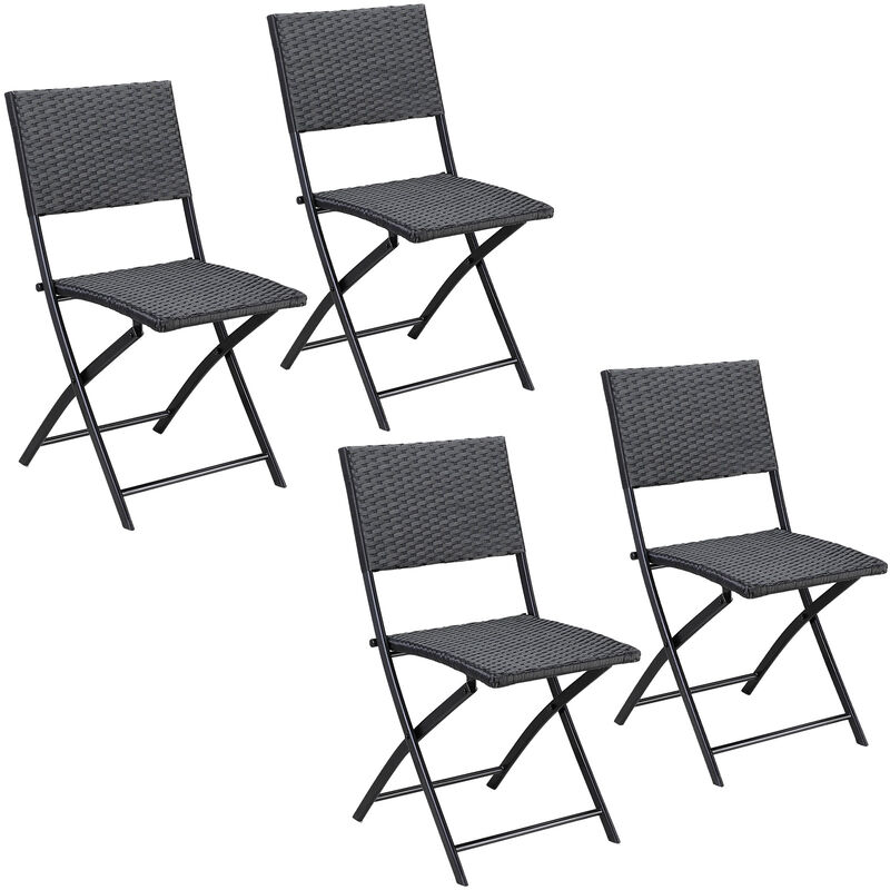 Juego de 4 sillas plegables 'Rome' de poliratán set de asientos para jardín exterior - Casaria
Juego de 4 sillas plegables 'Rome' de poliratán set de asientos para jardín exterior - Casaria