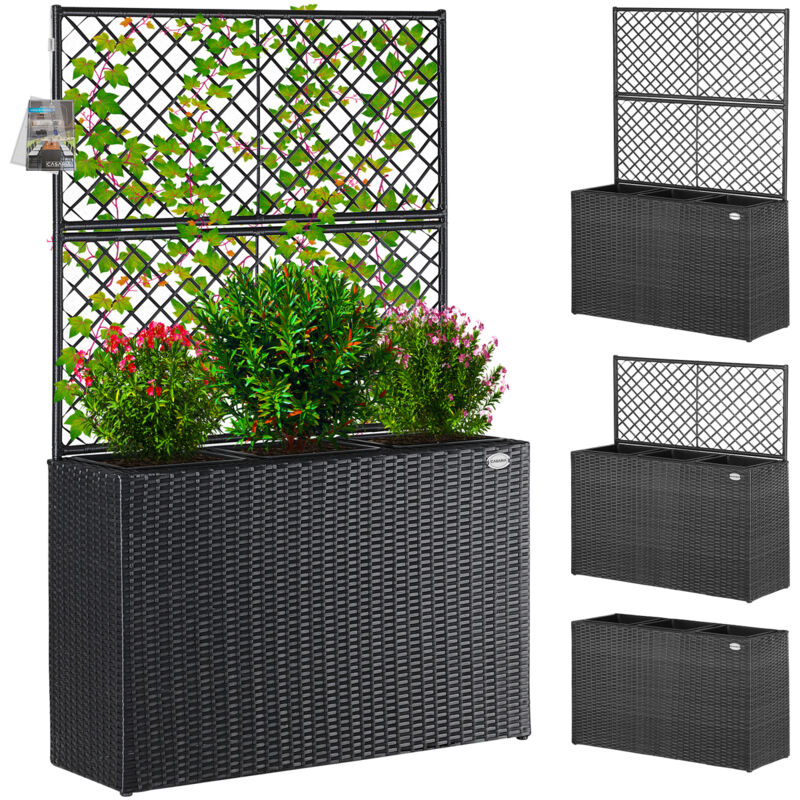 Casaria Macetero con enrejado rectangular macetas jardín plantas rosas balcón Poliratán jardinería interior exterior Negro - Negro
Casaria Macetero con enrejado rectangular macetas jardín plantas rosas balcón Poliratán jardinería interior exterior Negro - Negro