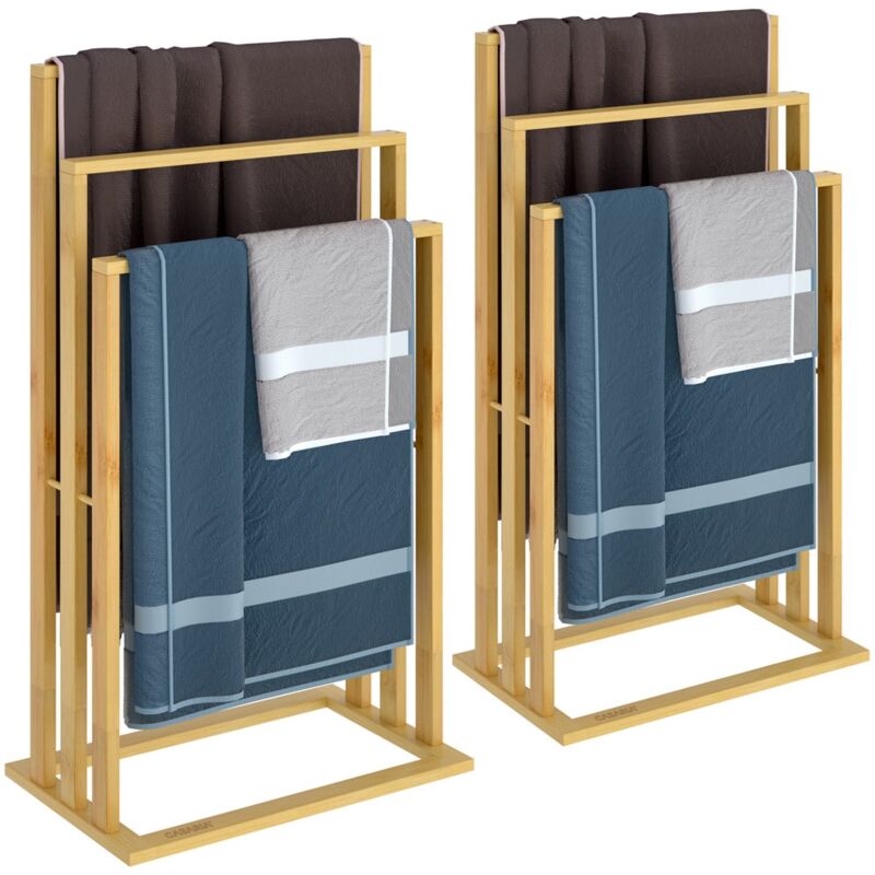 Toallero de pie de Bambú con 3 barras para colgar toallas máx.15 Kg 40x24x82cm 2x - Casaria
Toallero de pie de Bambú con 3 barras para colgar toallas máx.15 Kg 40x24x82cm 2x - Casaria