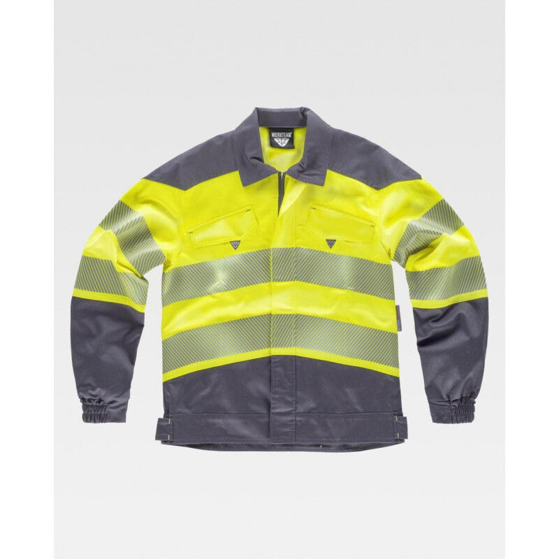 Cazadora en tejido elástico con cintas reflectantes segmentadas WORKTEAM C2710 | XL - Gris Oscuro+Amarillo A.V.
Cazadora en tejido elástico con cintas reflectantes segmentadas WORKTEAM C2710 | XL - Gris Oscuro+Amarillo A.V.