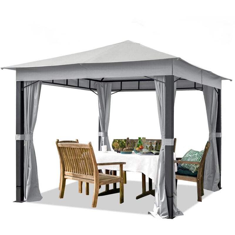 Cenador de jardín 3x3 m ALU Premium Aprox. 220g/m² Lona de Techo Cenador Impermeable 4 Lados cenador de jardín Gris Claro Aprox. 9x9cm Perfil - grigio
Cenador de jardín 3x3 m ALU Premium Aprox. 220g/m² Lona de Techo Cenador Impermeable 4 Lados cenador de jardín Gris Claro Aprox. 9x9cm Perfil - grigio