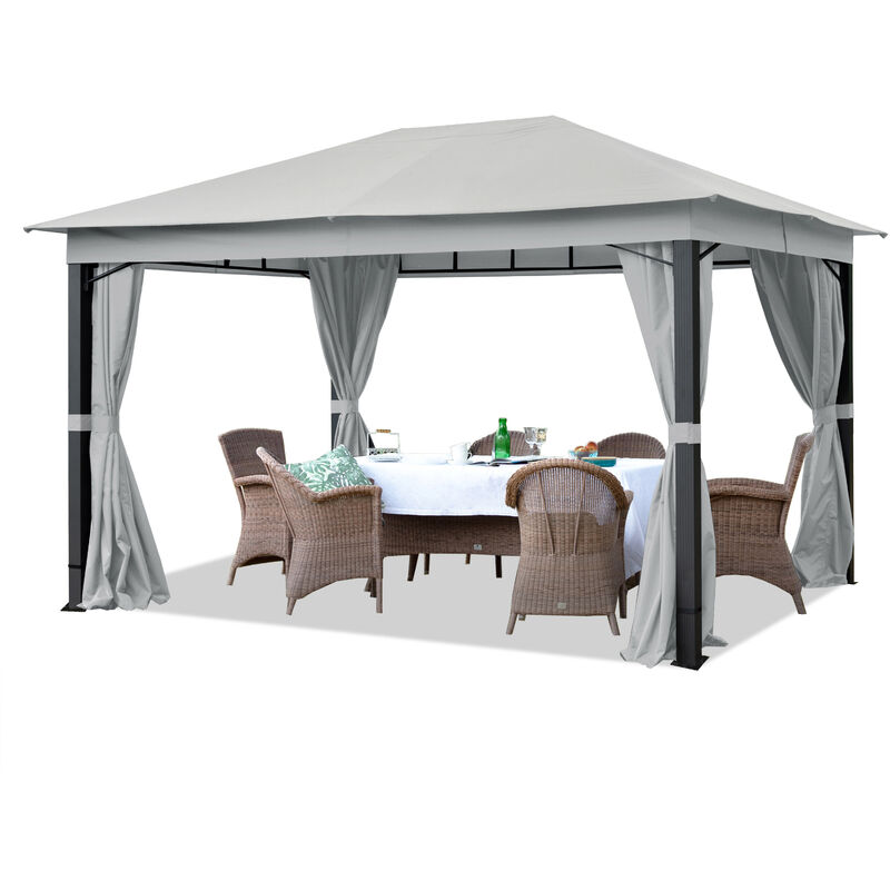 Cenador de jardín 3x4 m ALU Premium Aprox. 220g/m² Lona de Techo Cenador Impermeable - 4 Partes Laterales cenador de jardín Gris Aprox. 9x9cm Perfil
Cenador de jardín 3x4 m ALU Premium Aprox. 220g/m² Lona de Techo Cenador Impermeable - 4 Partes Laterales cenador de jardín Gris Aprox. 9x9cm Perfil